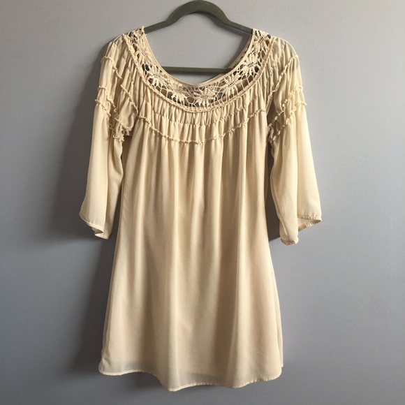 Dress crochet and sheer lined - short sheath style - Picture 1 of 8